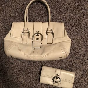 Off white vintage Coach handbag and wallet